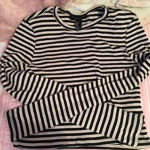 forever 21 striped cropped long sleeve